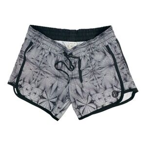 Hurley XS Womens Athletic Shorts Gray Black Geometric Drawstring Recycled‎